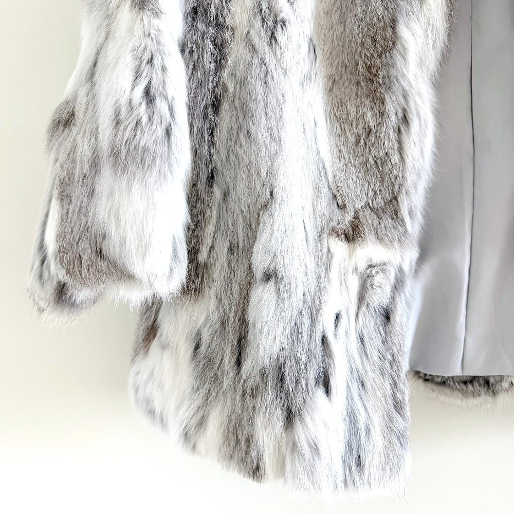 New Arielle Rabbit Fur Jacket in Multi-Grey Size Medium - Picture 9 of 13
